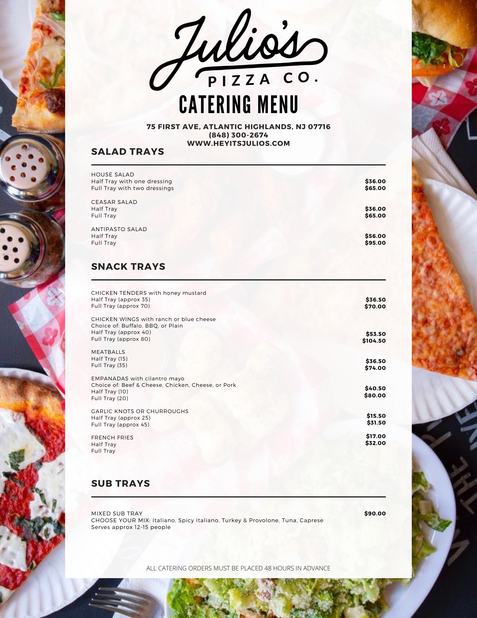 Catering Julio s Pizza Co